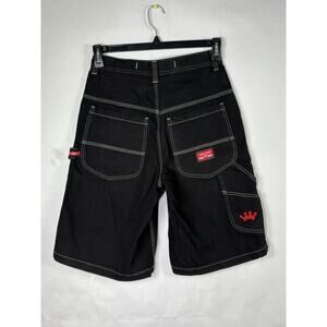 JNCO Jean Shorts Embroidered Crown Design Black Mens Size 29